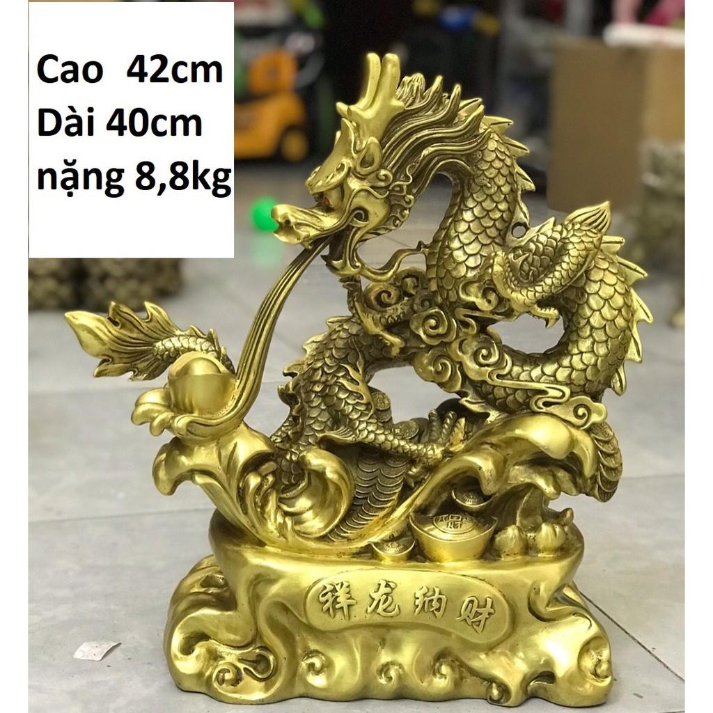 Tượng rồng nhả vàng bằng đồng MS38