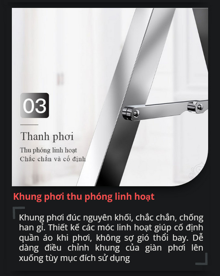 Giàn Phơi Quần Áo Nhật Bản Inox 304 Cao Cấp Không Gỉ - Home and Garden