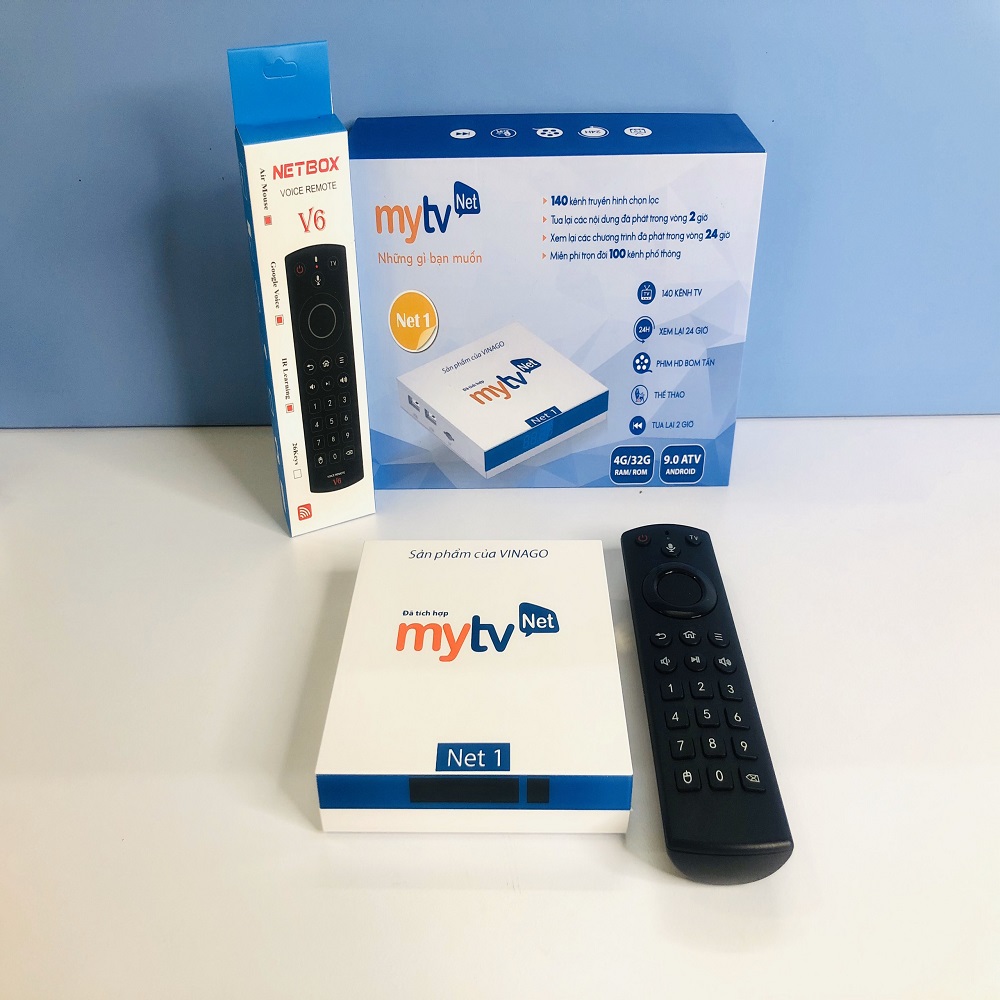 Android TV Box MyTV Net 4GB/32GB điều khiển giọng nói,  cấu hình mạnh mẽ- Hàng chính hãng