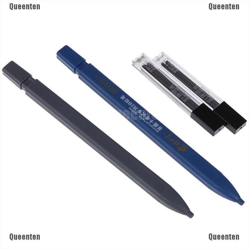 ★Queen 2B Lead Holder Exam Mechanical Pencil With 6PCs Lead Refill Set Student Supplies