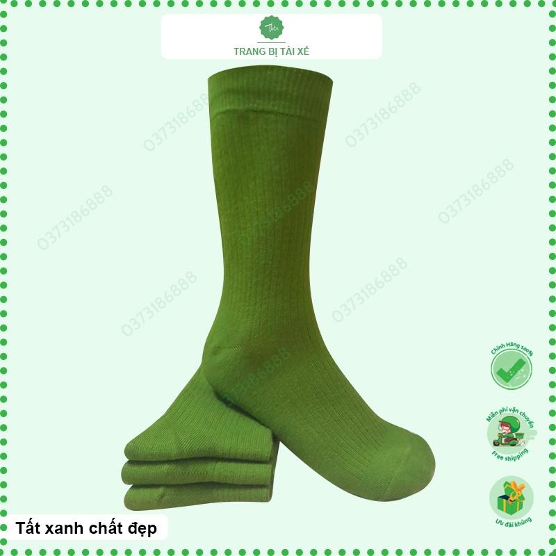 Tất xanh rêu, tất nam cổ cao chất liệu cotton co dãn 4 chiều. Vớ xanh dáng CA vải thun mát cực xịn trông hơi bị chiến