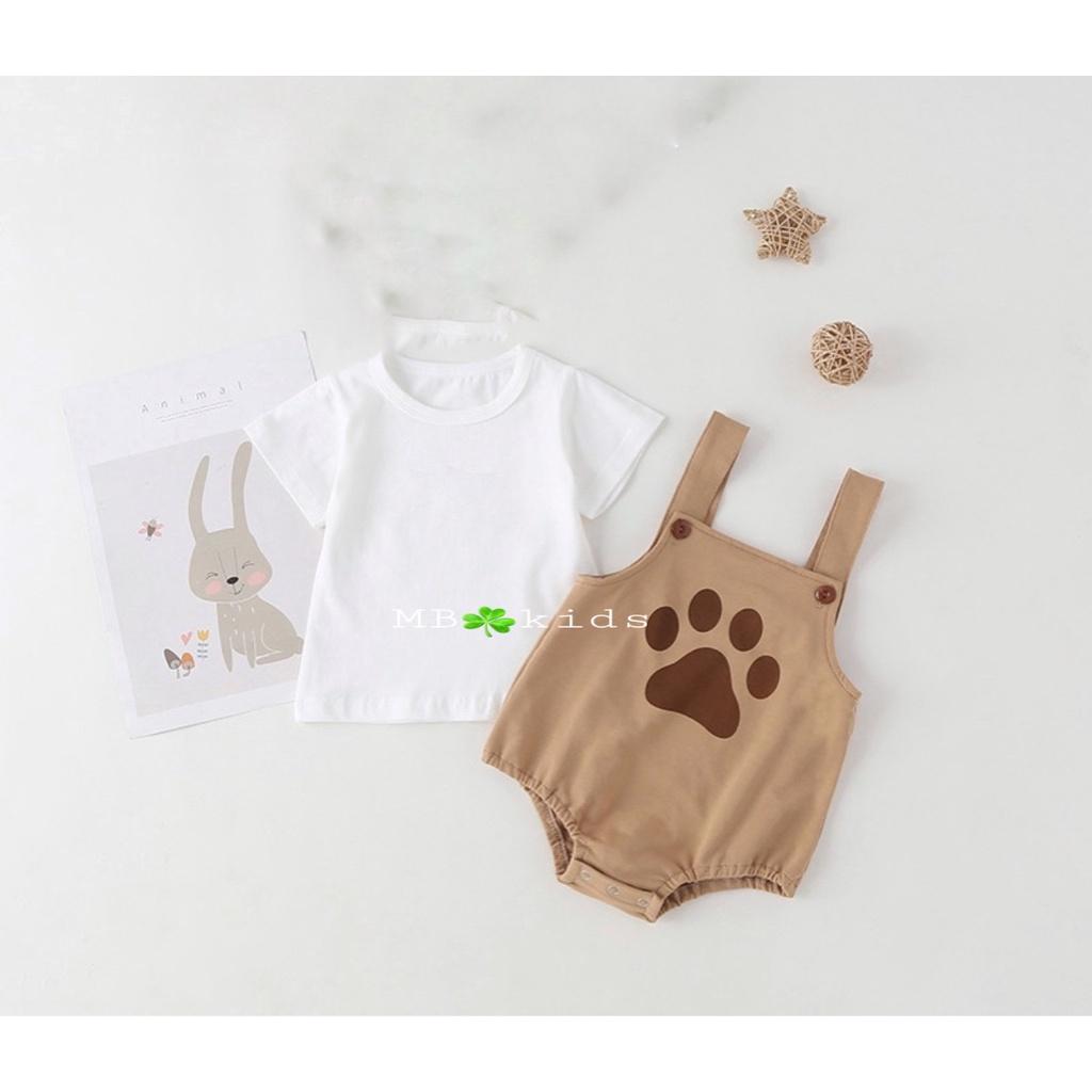 Bodysuit dạng yếm cho bé sơ sinh mẫu con vật ngộ nghĩnh đáng yêu size 3-12kg chất cotton mềm mát