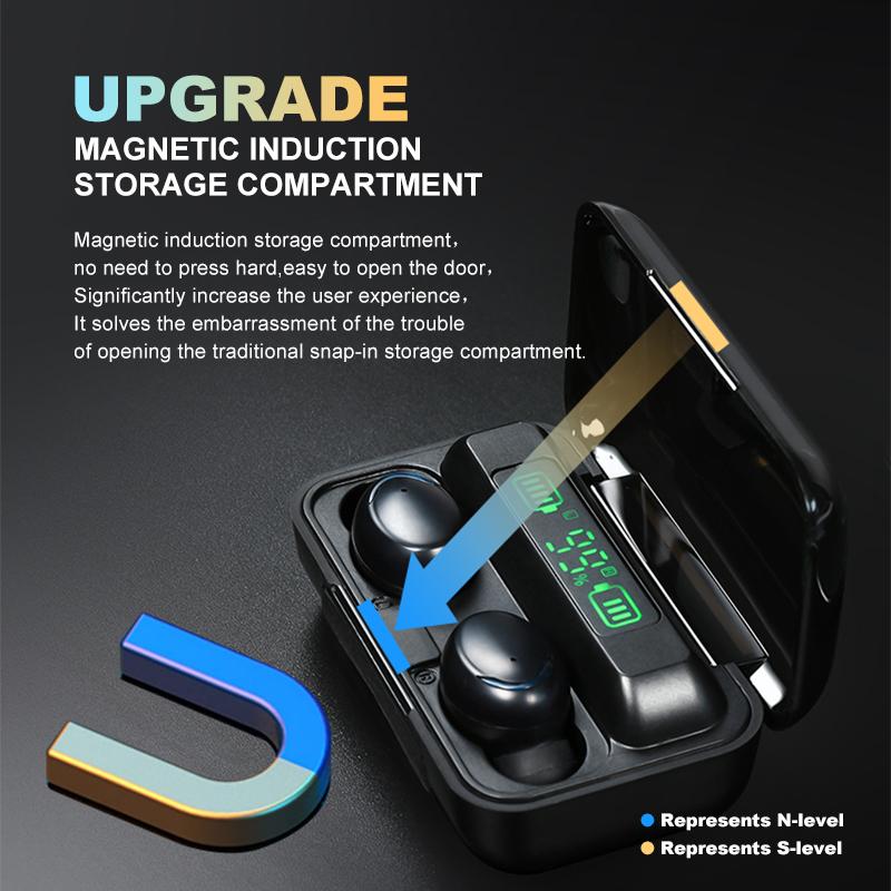 Tai Nghe Không Dây Bluetooth Có Micro Loại Bỏ Tiếng Ồn Tai Nghe Nhét Tai 9D HIFI Stereo Thể Thao Tai Nghe Game Thủ Mini Tai Nghe Nhét Tai