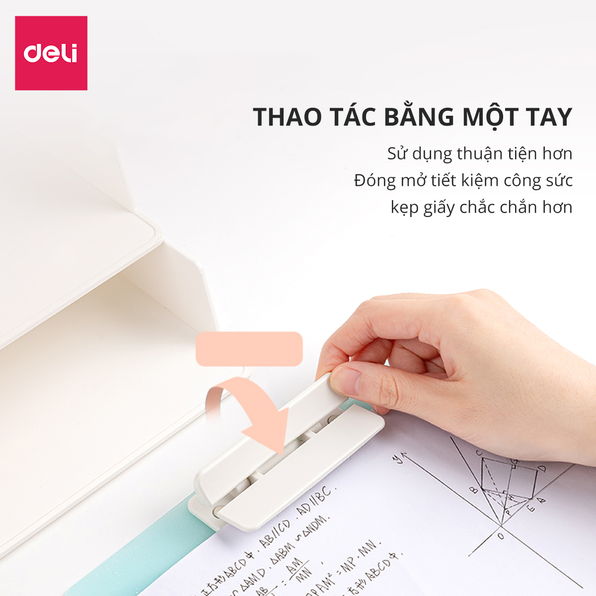 Bìa cứng kẹp giấy tài liệu hồ sơ trình ký Deli A4 cao cấp - Bìa kẹp học sinh văn phòng - Sắp xếp giấy tờ tiện lợi