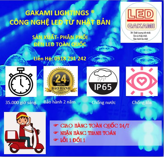 Bóng led trụ 80w siêu sáng, Led Gakami cao cấp