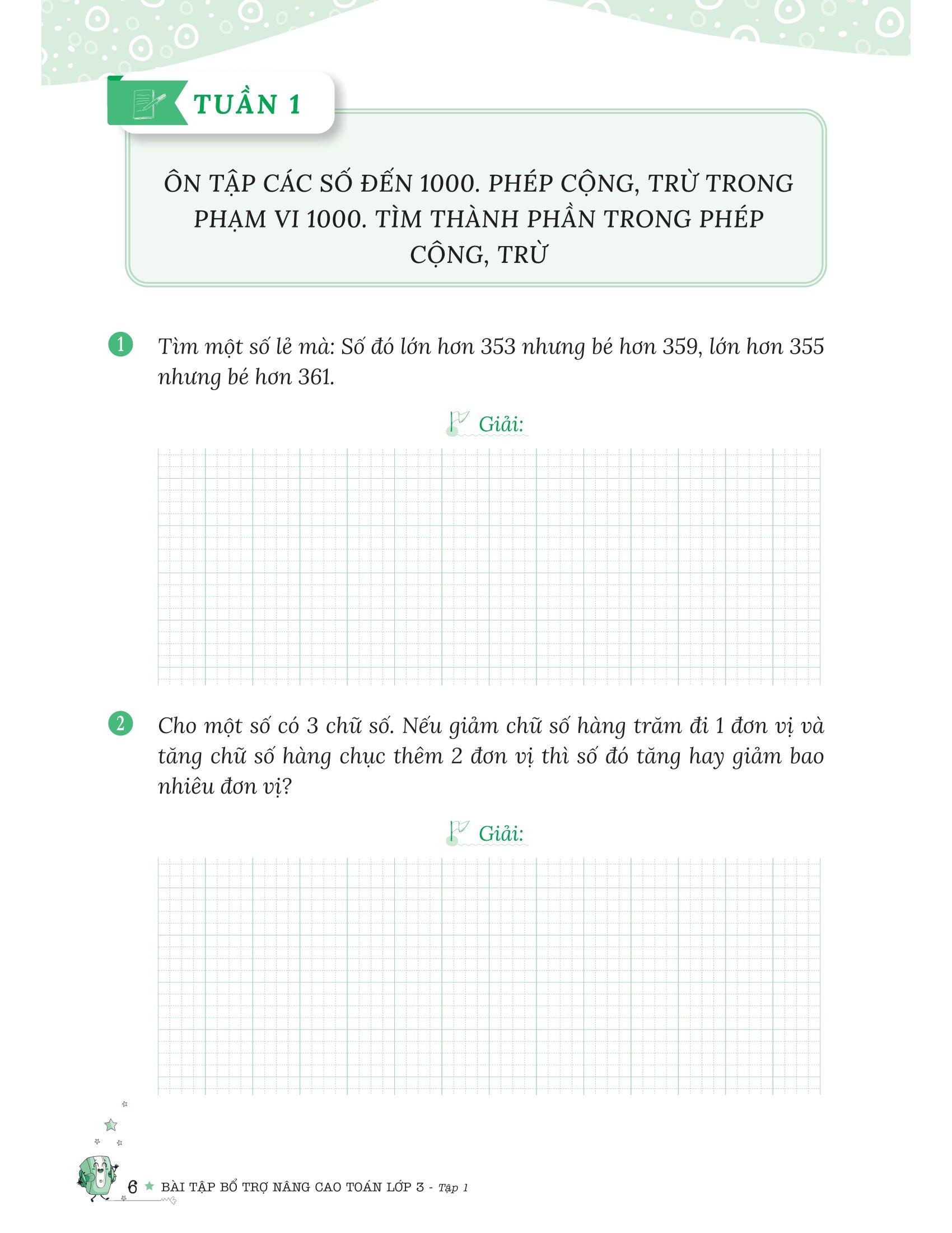 Bài Tập Bổ Trợ Nâng Cao Toán Lớp 3 - Tập 1 (Theo Chương Trình GDPT Của Bộ Kết Nối Tri Thức)