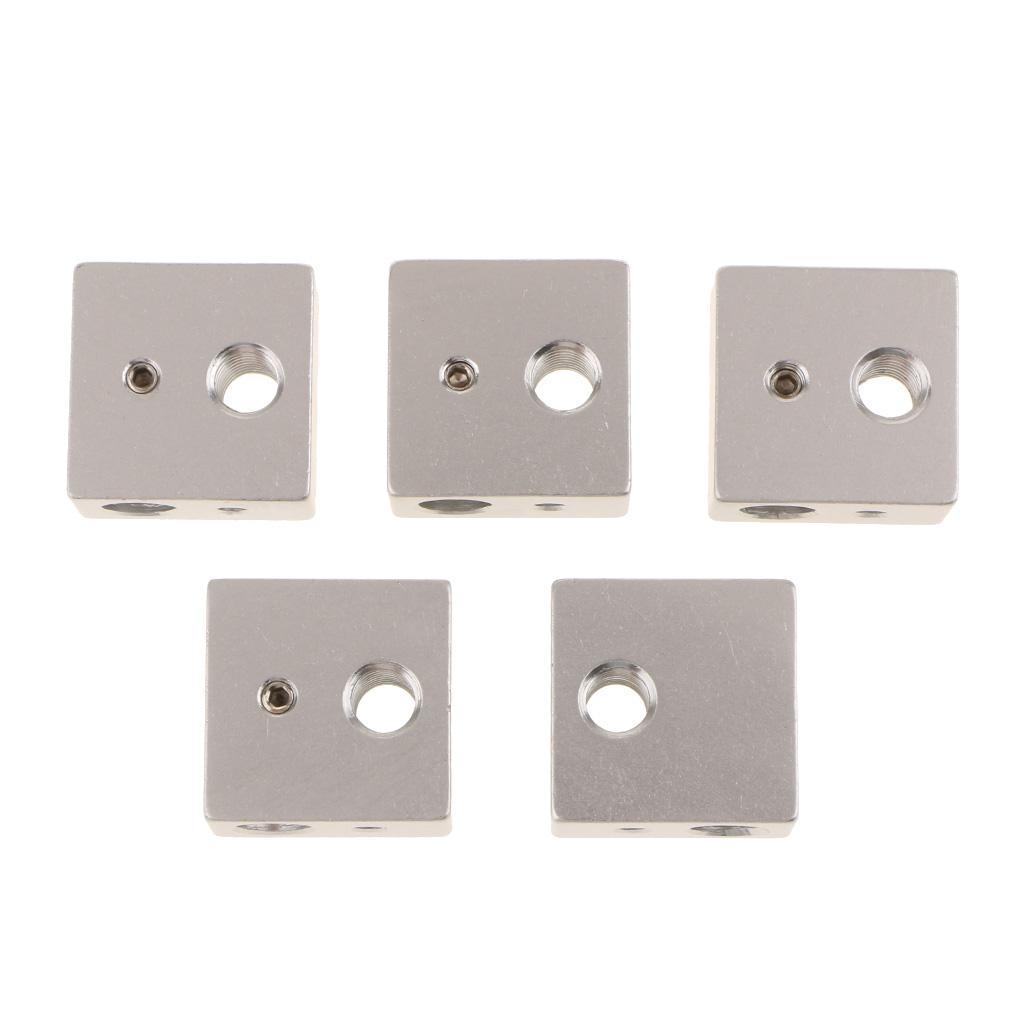 5Piece Aluminum Heater Block For Makerbot 3D Printer Extruder 20X20x10mm MK8
