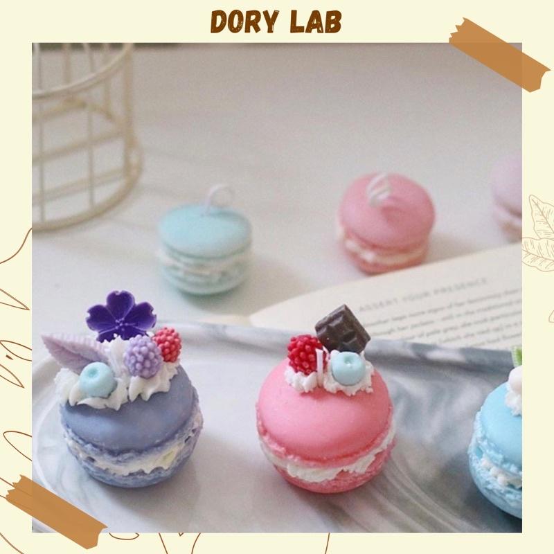 Set Nến Thơm 4 Bánh Macaron Mini Mix Topping Kèm Hộp Quà Bã Mía - Dory Lab