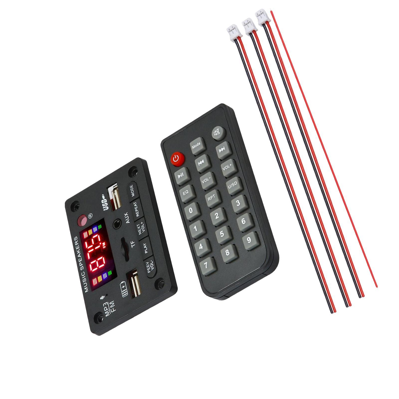 BT 5.0 MP3 Player Decoding Board 2x40W W/ Remote Control for DIY Speaker