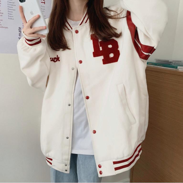 Áo Khoác Bomber Nam Nữ Chất Liệu Nỉ IB ONEZ mềm mịn form rộng bóng chày unisex phong cách ulzzang