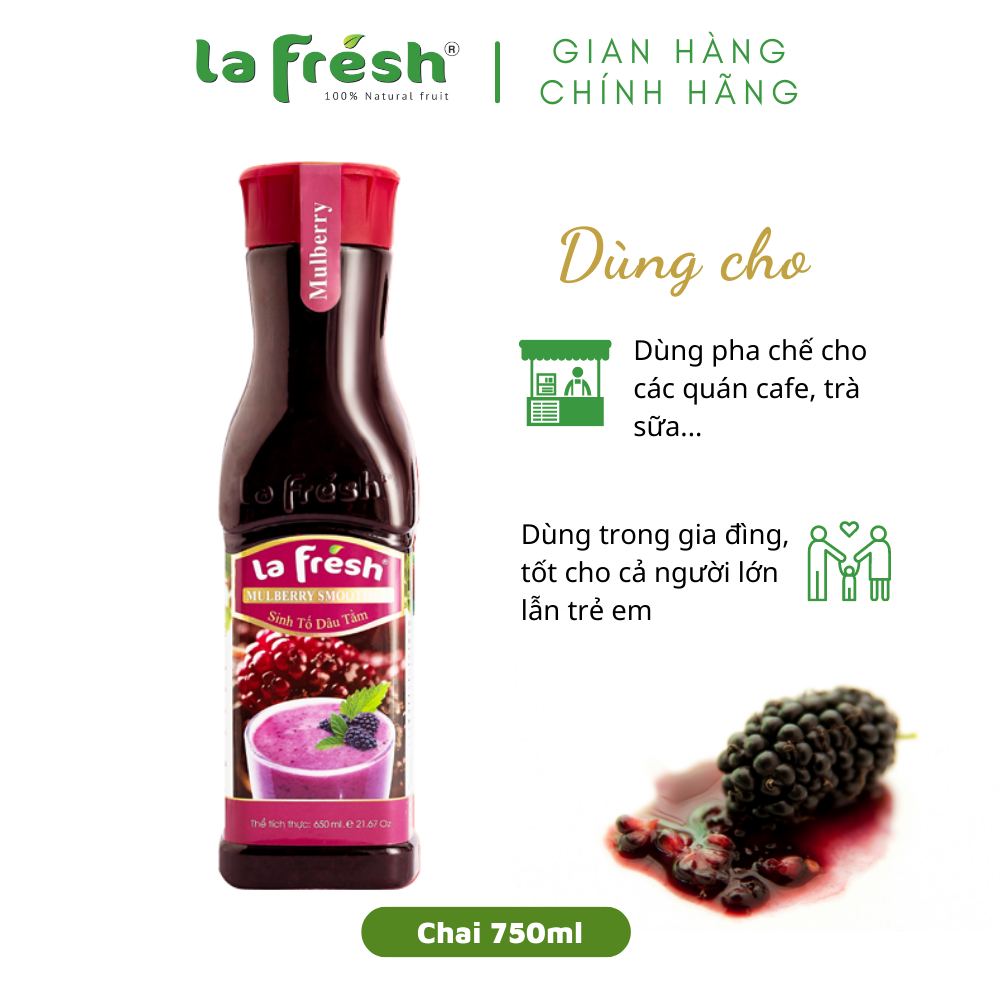 Sinh Tố Dâu Tằm Lafresh Đà Lạt Chai 650ml