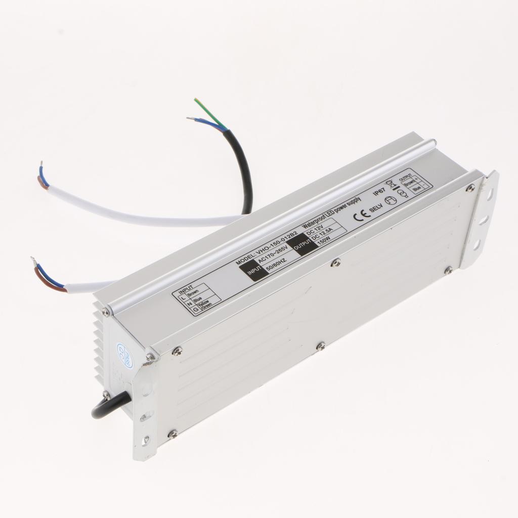 LED Power Supply 150W DC 12V,AC 85-265V/175-265V Driver Transformer Waterproof IP67 Suitable for LED Strip Light