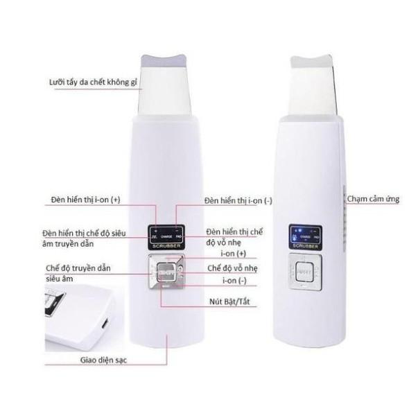 Máy Tẩy tế bào chết tái tạo da non trên Da Siêu Âm Ultrasonic Skin Scrubber