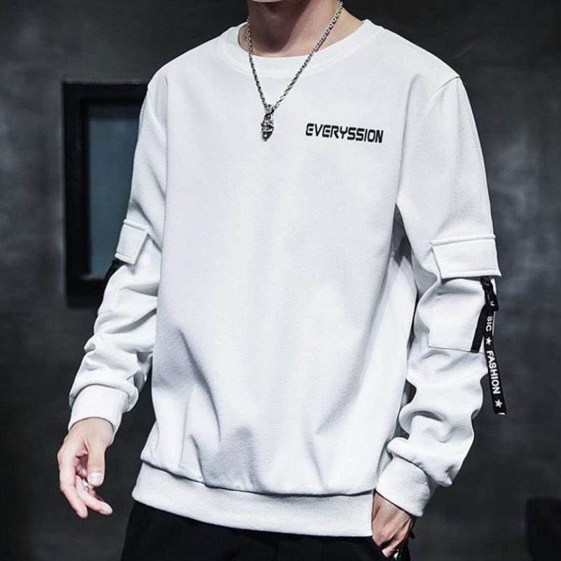 Fashion Men's Long-Sleeved Sweatershirt Round Neck Loose Bottoming Pullover