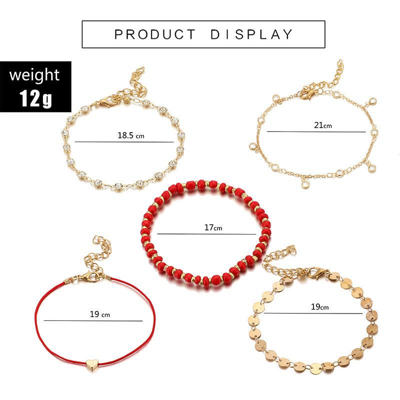 Vòng đeo chân đính hạt cho nữ