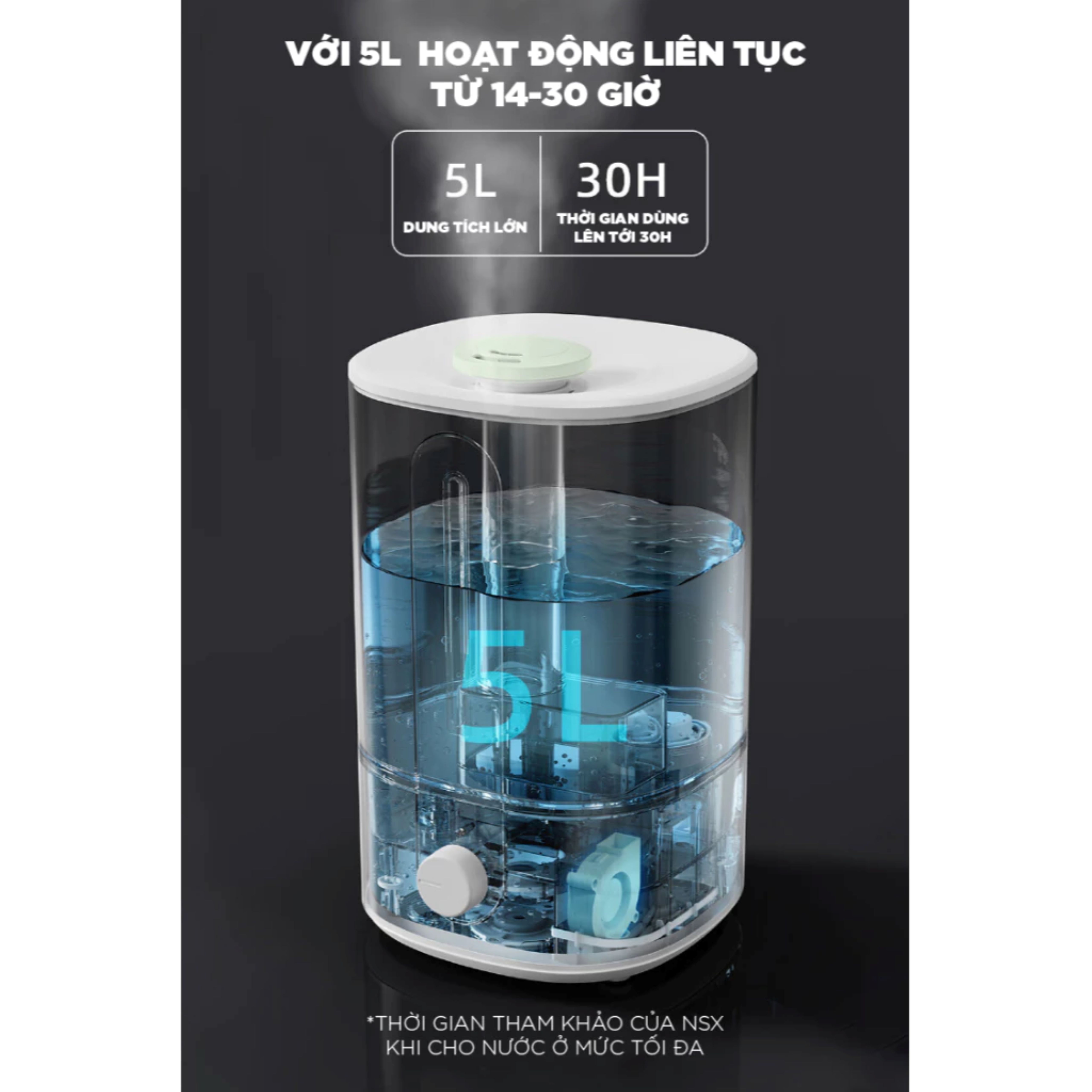 Máy tạo độ ẩm Bear HU-5H50T17 Trắng - Hàng Chính Hãng