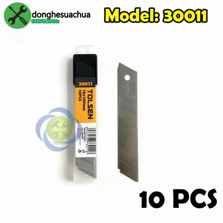 Lưỡi dao rọc giấy Tolsen 30011 kích thước 18mm x 100mm x 0.5mm (10 lưỡi /hộp)