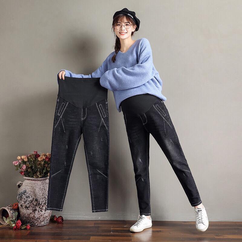 Quần Bầu jean baggy form rộng thoải mái