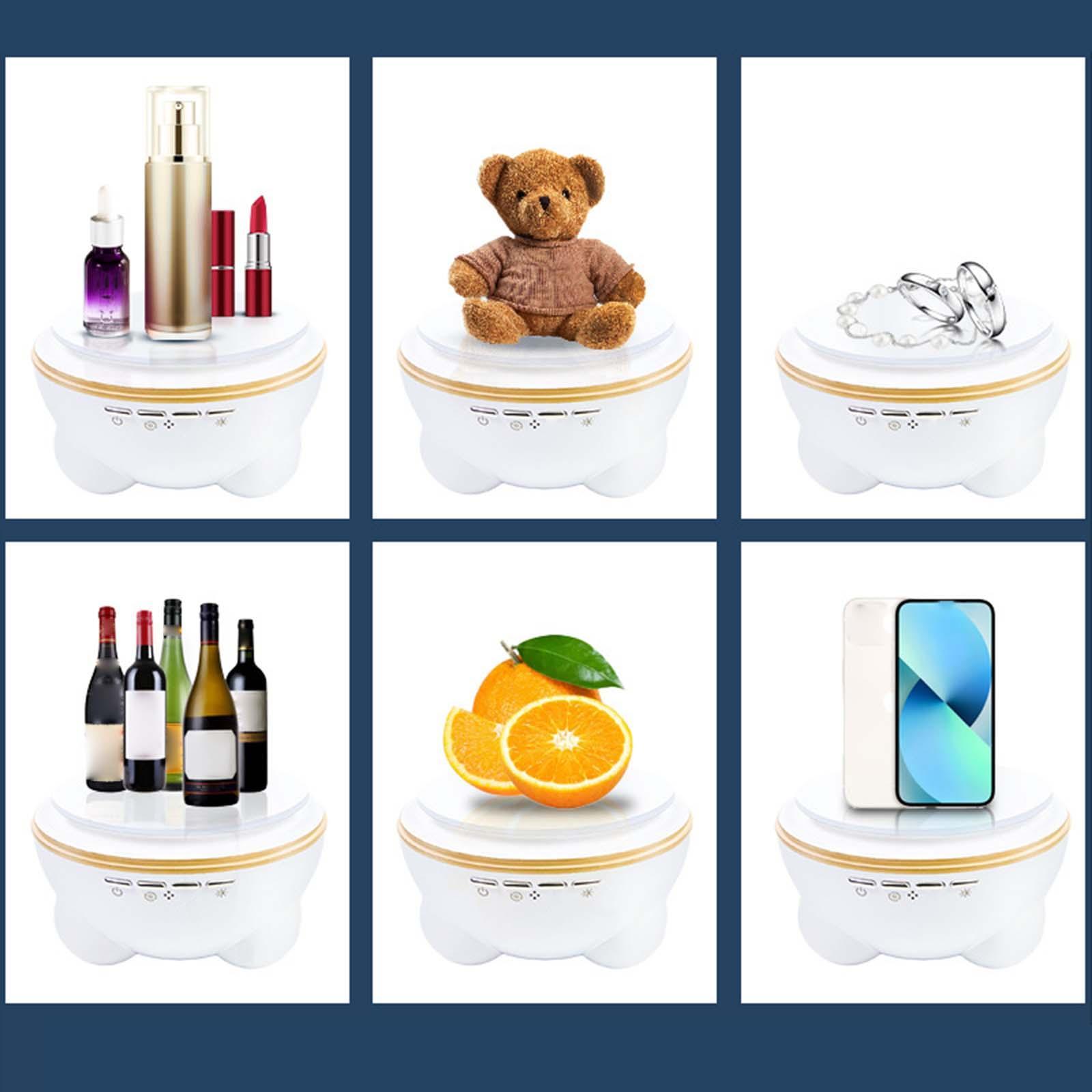 Rotating Display Stand with Colorful LED Lights Clockwise Electric Turntable Display Stand Bluetooth