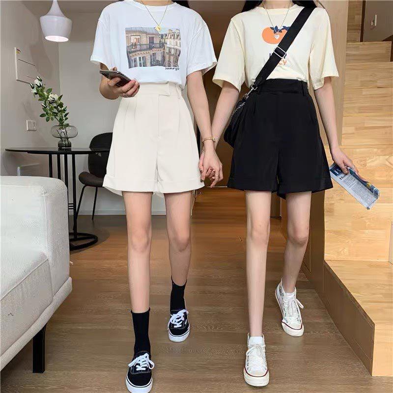 Quần Shorts Cạp Siêu Cao Ông Rộng Chất UMi Phong Cách Hàn Quốc