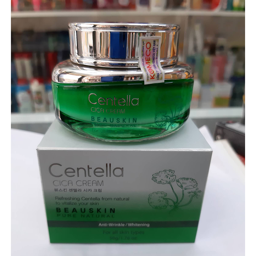 Kem dưỡng chống lão hóa Beauskin Centella Cica Cream Hàn Quốc 50ml + Móc khóa