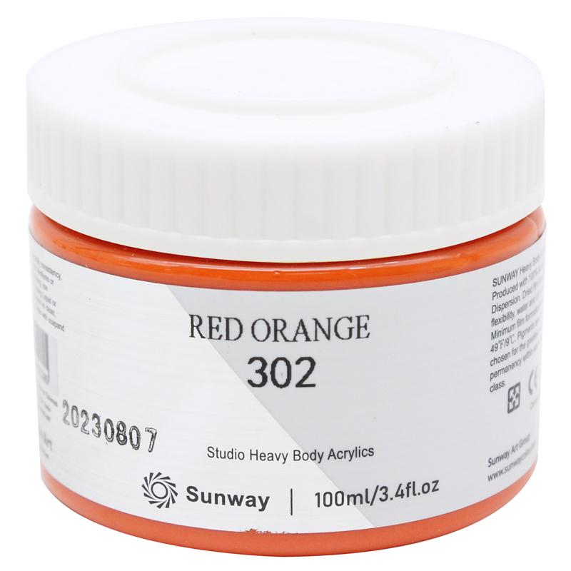 Tuýp Màu Vẽ Acrylic 100 ml - Sunway No.302 - Red Orange