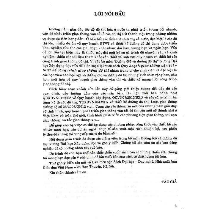 Sách - Quy Hoạch Và Thiết Kế Công Trình Giao Thông Đô Thị