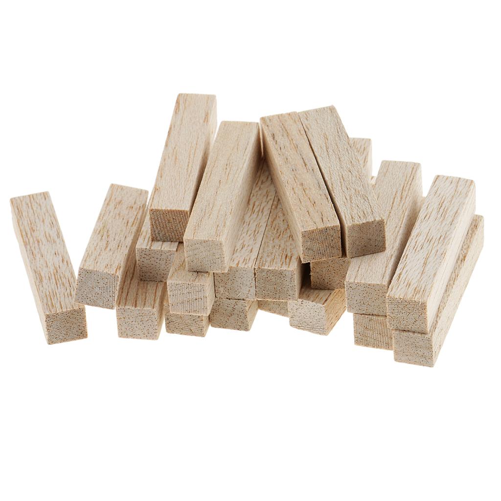 2xPine Wood Stick Unfinished Woodcraft Square Stick Dowel Rod 50mm 20 Pieces