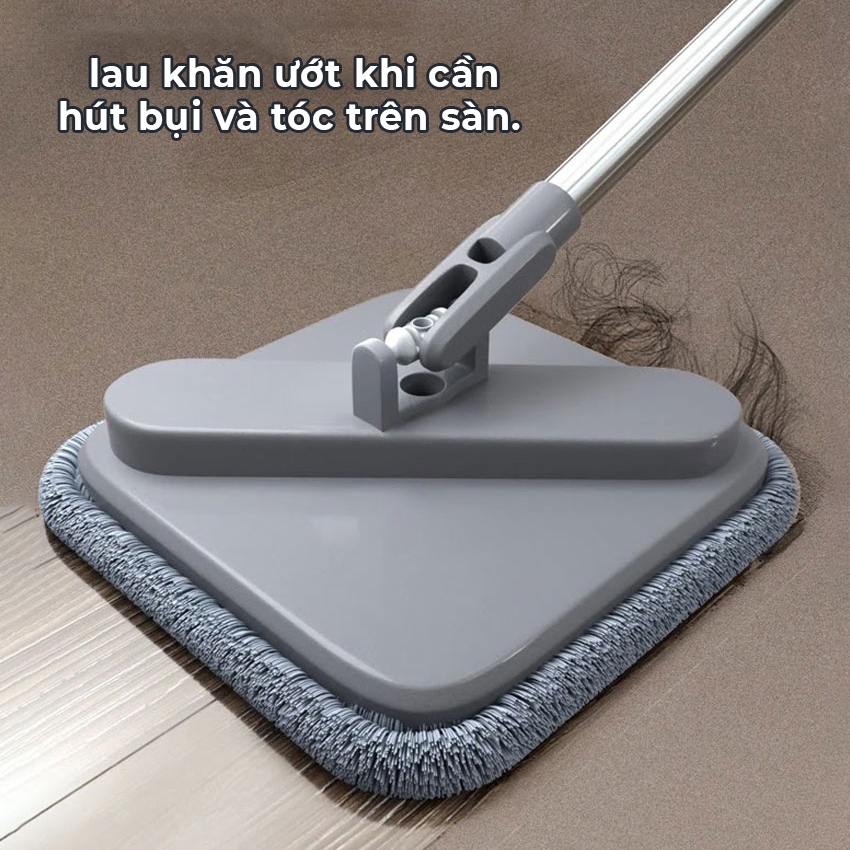 Bộ Cây Lau Nhà 360 Độ Tự Vắt, thiết kế thông minh, có lỗ thoát nước tiện lợi - K1490