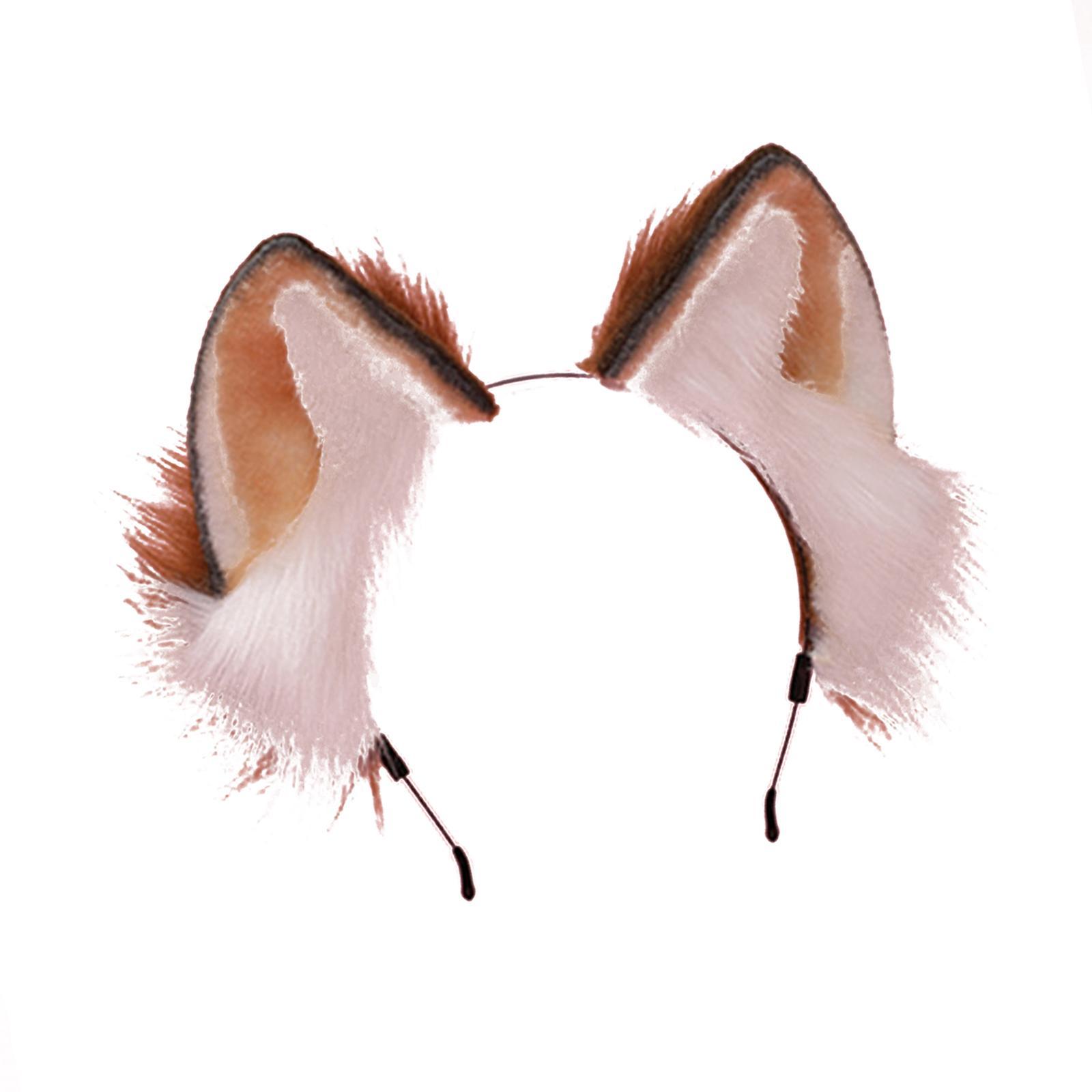 Cute Animal Ears Headband Furry Fox Ears Costume Dress up Plush Hairband Headdress Hair Accessories for Lolita Cosplay Halloween Stage Shows