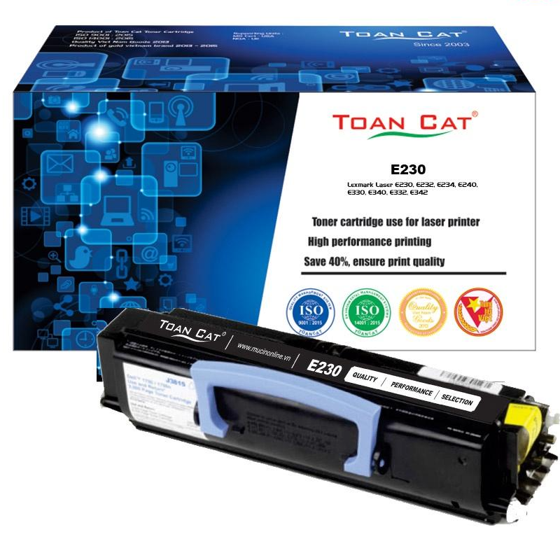 Hộp mực in Toàn Cát - E230 dùng cho máy in Lexmark Laser E230, E232, E234, E240, E330, E340, E332, E342 - HÀNG CHÍNH HÃNG