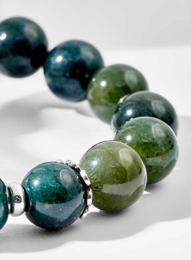 Vòng tay đá Chalcedony charm bi Ngọc Quý Gemstones