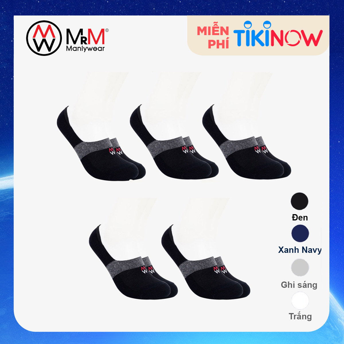 Combo 5 Đôi Tất Hài(Lười) Cùng Màu Cotton Thương Hiệu MRM Manlywear