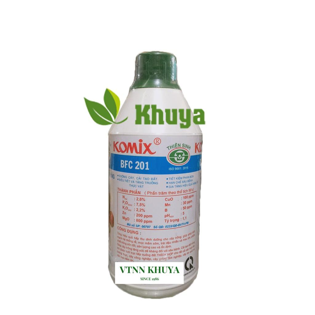 Phân bón lá Komix BFC 201 chai 1 lít Dưỡng rễ và cây