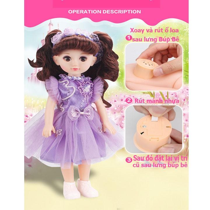 Búp Bê Mắt 4D Doll Thông Minh Phát 220 Âm Thanh ( Tím)