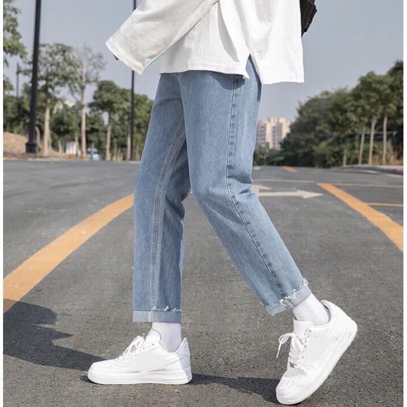 Quần jean nam baggy rách gấu RG-01 Style hàn quốc 2022 - phong cách bụi phố