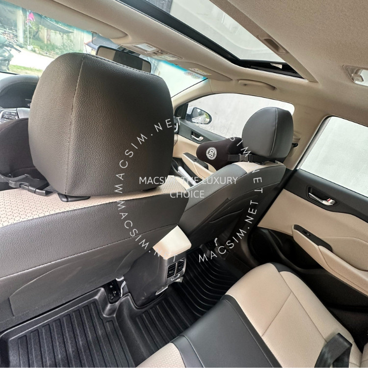 Thảm lót sàn xe ô tô Hyundai Accent 2017-2023+ đến nay Nhãn hiệu Macsim chất liệu nhựa TPE cao cấp màu đen