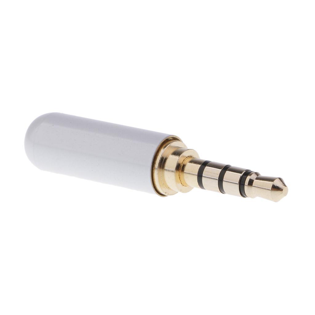 3x 3.5mm Male AUX Plug Stereo Headphone Solder Audio Adapter Blue + White