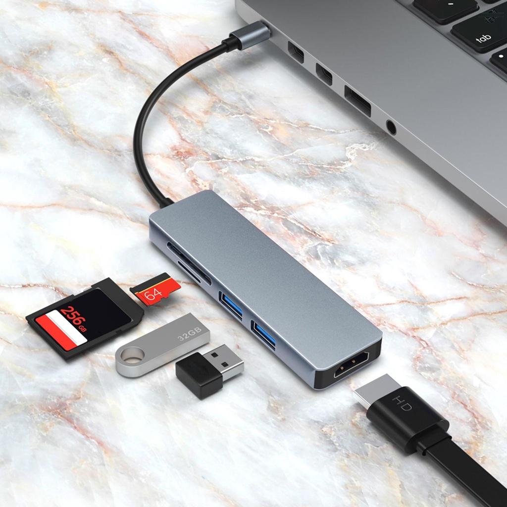 Đầu Đọc Thẻ Nhớ Tf Đa Năng 5 Trong 1 Tc18 Usb Type C Sang Hd Usb3.0 Cho Laptop