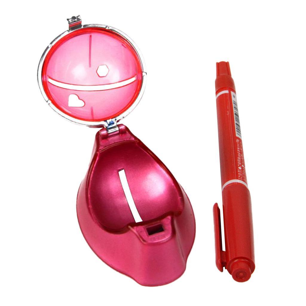 Golf Ball Liner Marker Putting Drawing Alignment Tool with Pen Pink