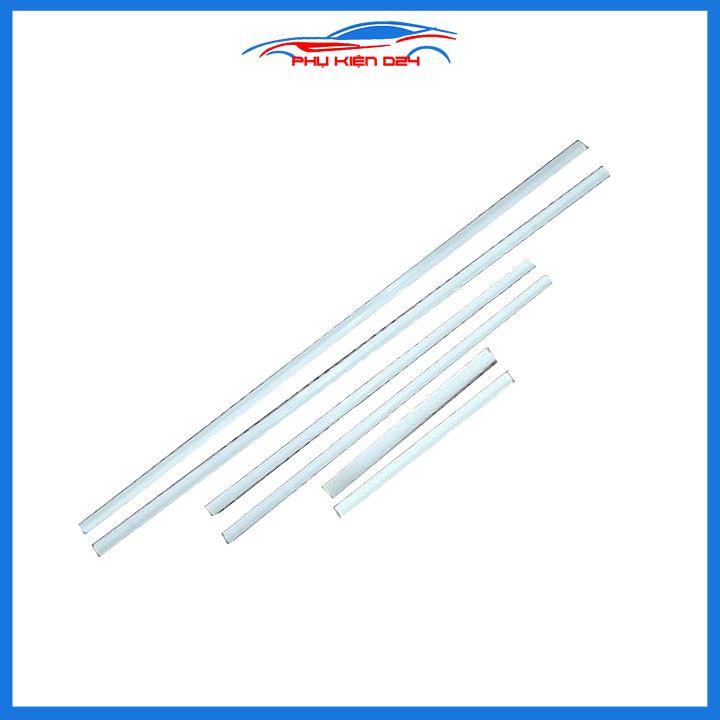 Bộ nẹp viền chân kính inox Vios 2008-2013 loại 6 chi tiết
