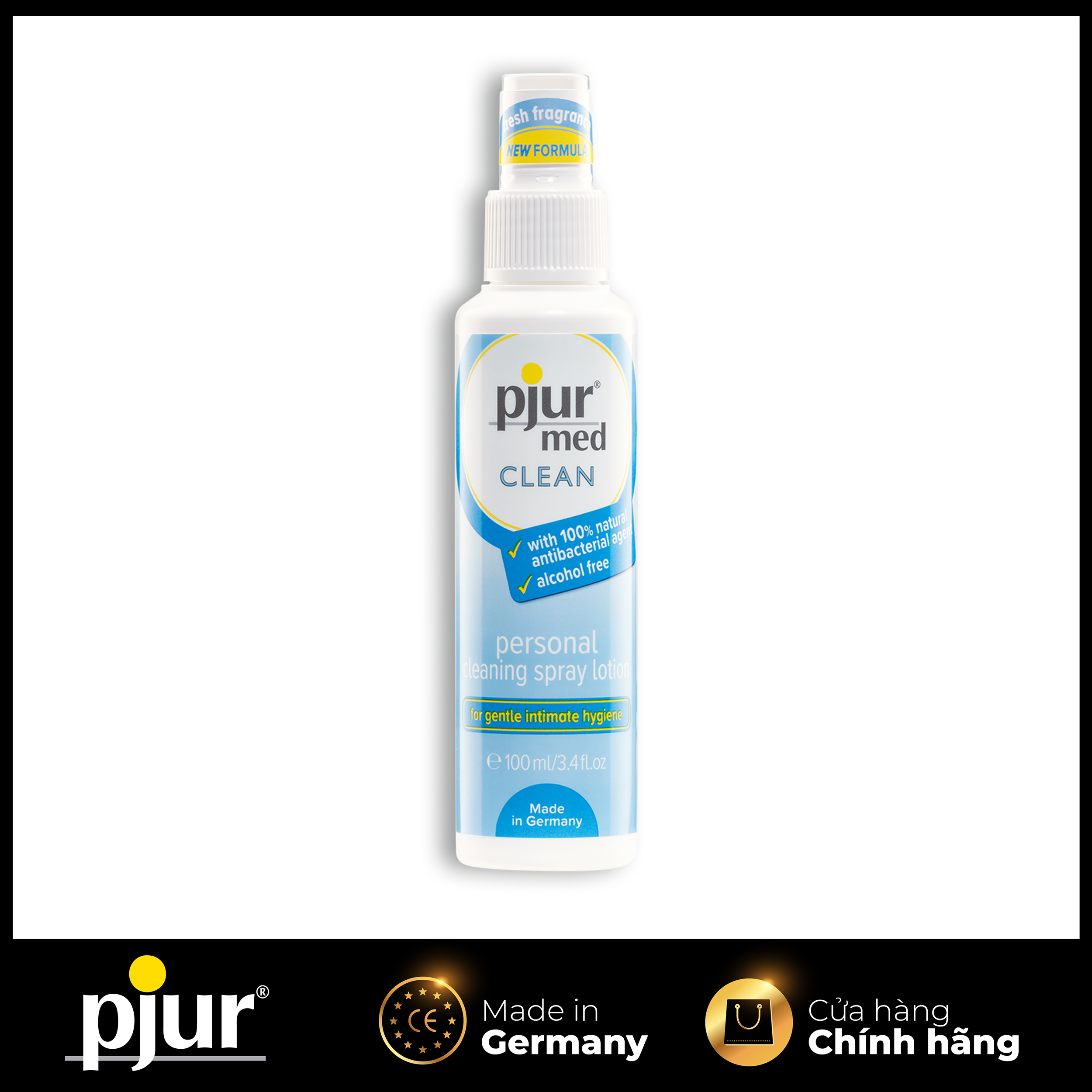 Xịt khử khuẩn vệ sinh phụ khoa cho nữ Pjur Med Clean Spray 100ml, hương thơm dịu nhẹ tươi mát dưỡng da mịn màng - Hàng chính hãng - Made in Germany