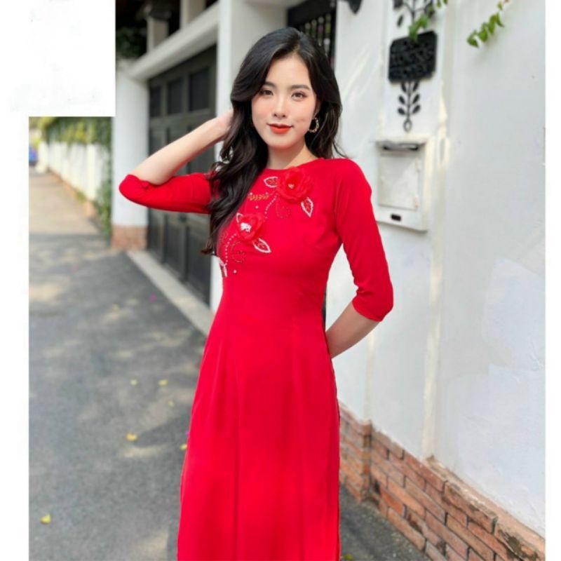 SÉT BỘ ÁO DÀI KẾT BÔNG CAO CẤP