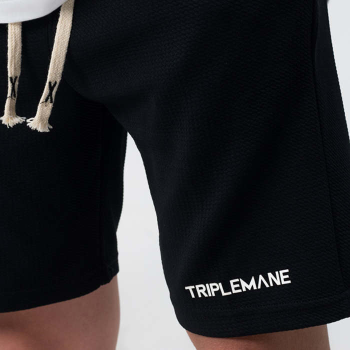 Quần Short nam nữ Basic BLACK - vải WAFFLE cao cấp, bề mặt tổ ong thấm hút tốt, cách nhiệt, không nhăn
