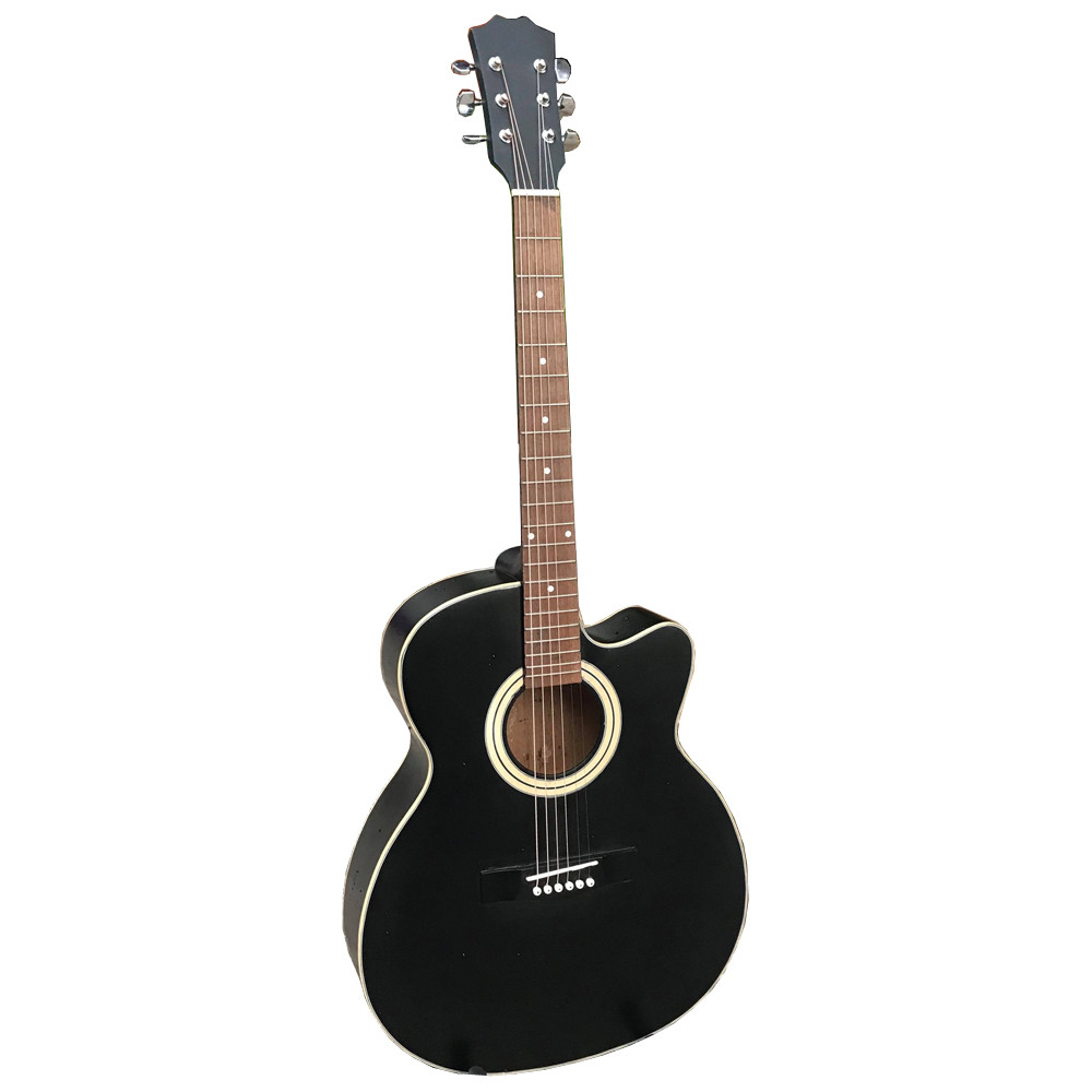 Đàn guitar acoustic có ty màu đen - Mặt gỗ thông nguyên tấm guitar SVA1