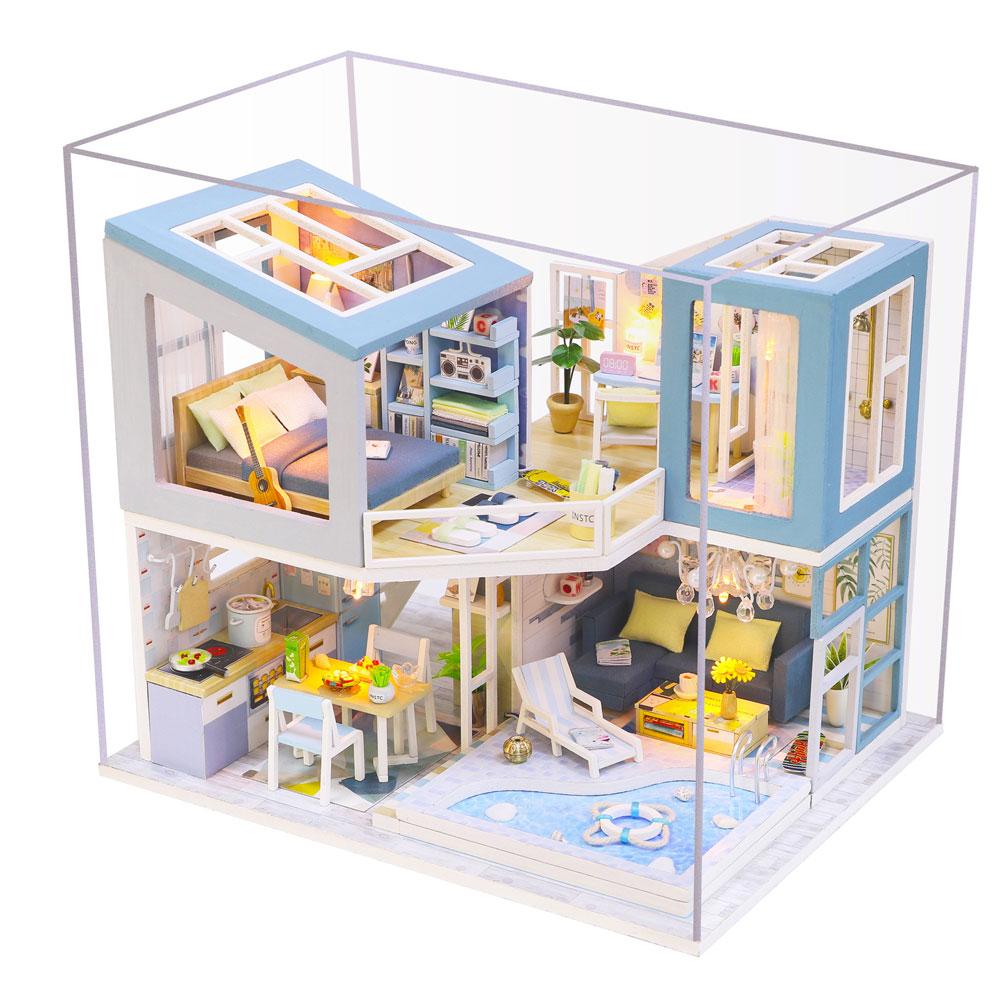 Nhà búp bê Mô hình lắp ghép Lần Đầu Gặp Gỡ các chi tiết được thiết kế tỉ mỉ + Tặng kèm keo dán, bộ dụng cụ lắp ghép và mica chắn bụi và cót nhạc