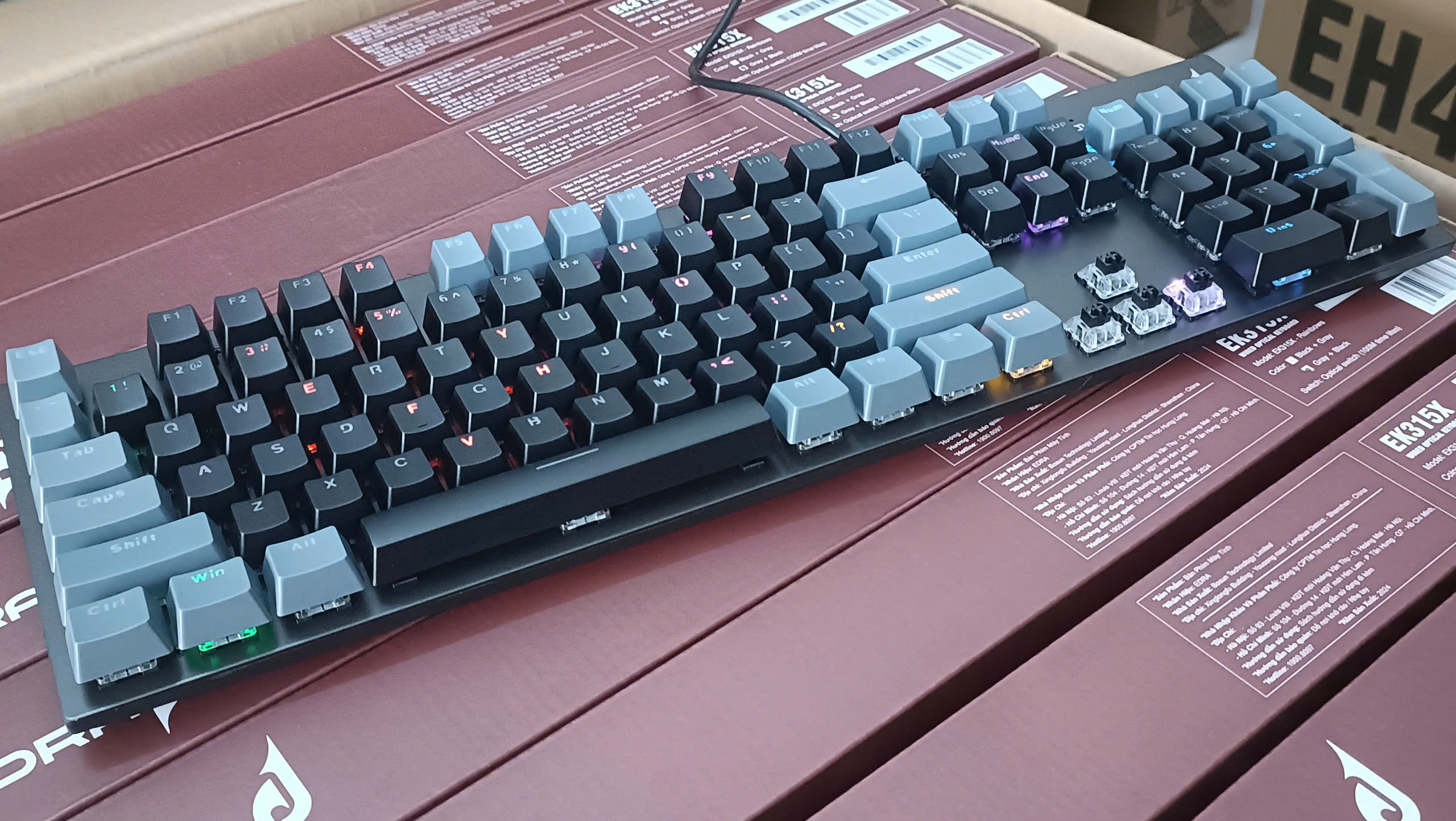 Bàn phím USB cơ gaming EDra EK315X - Hàng Chính Hãng