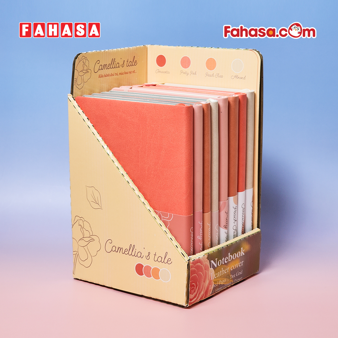 Sổ Da Bìa Cứng Camellia A6 - Kẻ Ngang - 120 Trang 100gsm - The Sun - Pretty Pink