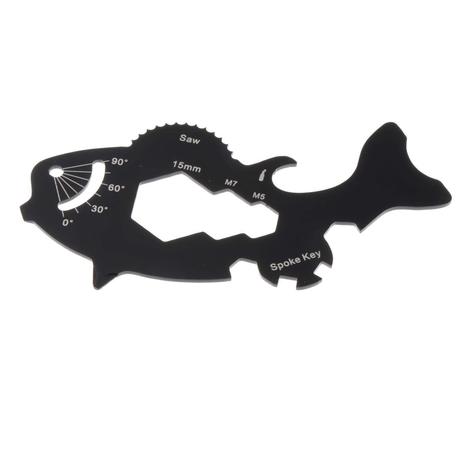 Portable Multitool Card Multi Tool Small 15 in 1 Bottle Opener Wrench Screw Driver Keyring for Survival, Biking, Outdoor Sports, Hiking