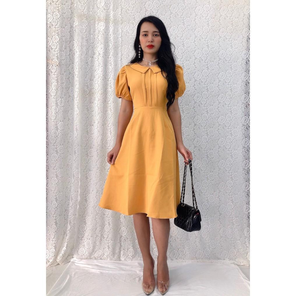Đầm xòe dự tiệc cổ sen